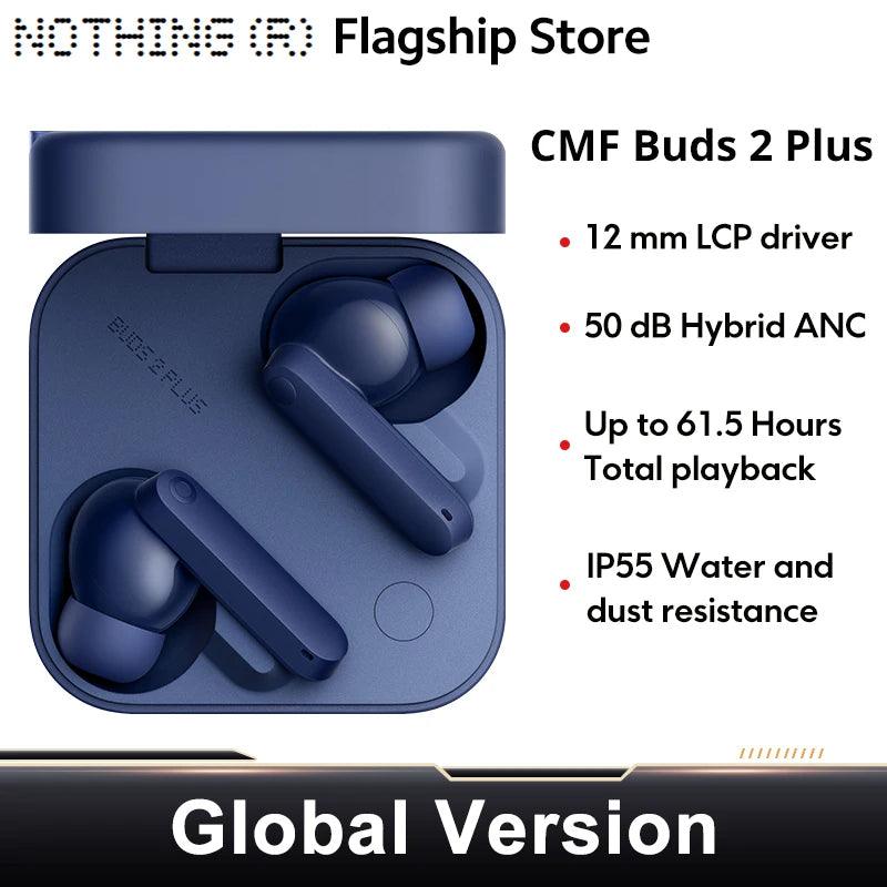 Nothing Buds 2 Plus CMF by New Global version 50dB Hybrid ANC Earbuds Long Battery Hi-Res Audio IP55 Bluetooth-Compatible