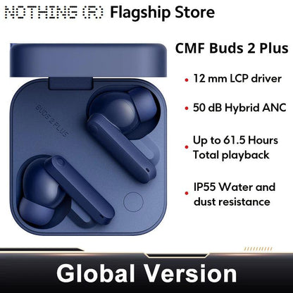 Nothing Buds 2 Plus CMF by New Global version 50dB Hybrid ANC Earbuds Long Battery Hi-Res Audio IP55 Bluetooth-Compatible