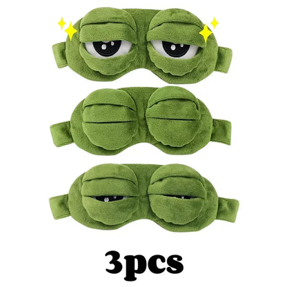 3D Frog Sleep Mask Natural Sleeping Eyeshade Women Men Creative Cartoon Soft Portable Blindfold Travel Office Eyepatch