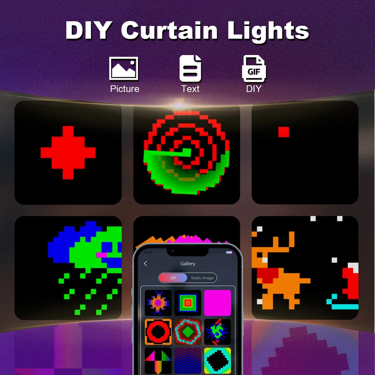 400 LED Smart Curtain Lights – App-Controlled Music Sync Fairy Lights