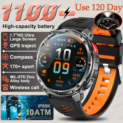 2026 New 1100mAh Big Battery Smart Watch Men Outdoor GPS Path Compass 10ATM Waterproof Bluetooth Call AMOLED HD Sport Smartwatch - Urbizia