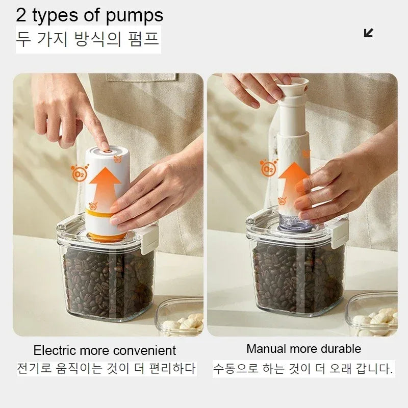 Vacuum Sealed Food Storage Jar for Coffee & Cereals