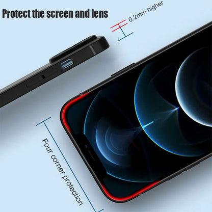 Luxury Black Matte Phone Case For iPhone 17 16 15 14 11 12 13 Pro Max 17 Air 15 Plus 13 Mini 16E Silicone Soft Back Cover Case