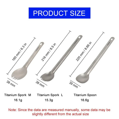 Widesea Camping Titanium Spork  Spoon Outdoor Lightweight Fork Tableware Portable Picnic Hiking Travelling Ultralight Dinnerware