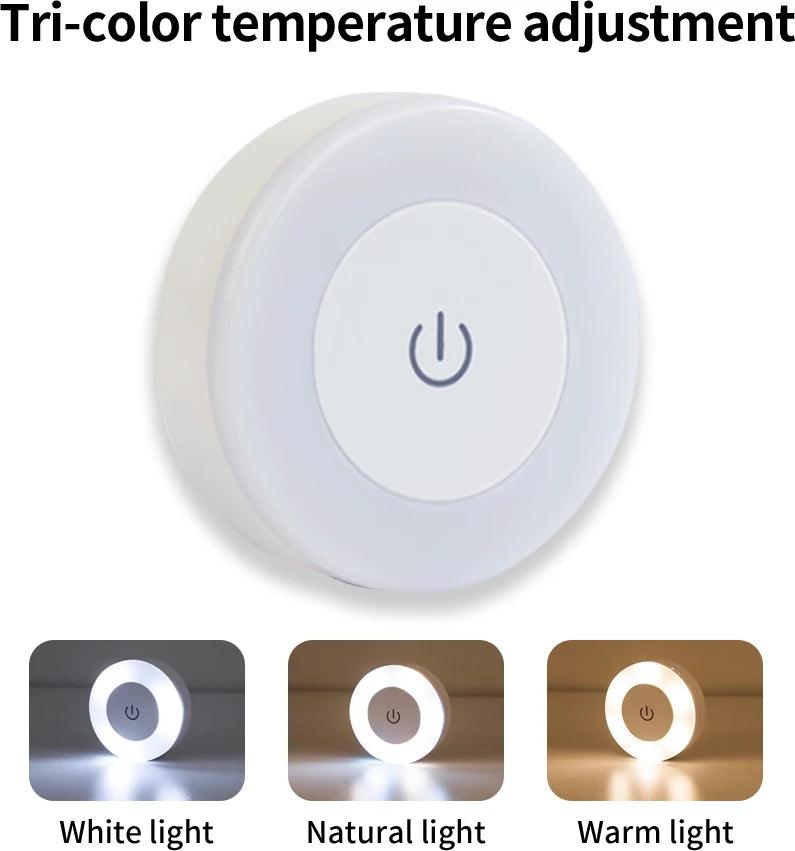 Rechargeable Dimmable LED Night Light – Touch Switch, Magnetic Mount