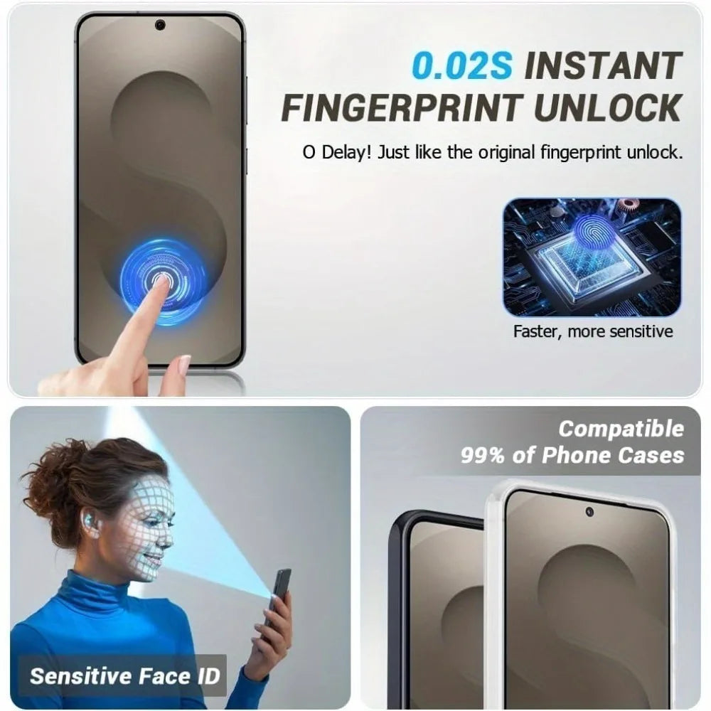 2Pcs Full Cover Screen Protector for Samsung Galaxy S26 S25 S24 S23 Ultra S22 S21 S20 Plus S24 S25 FE 9H Hardness Tempered Glass