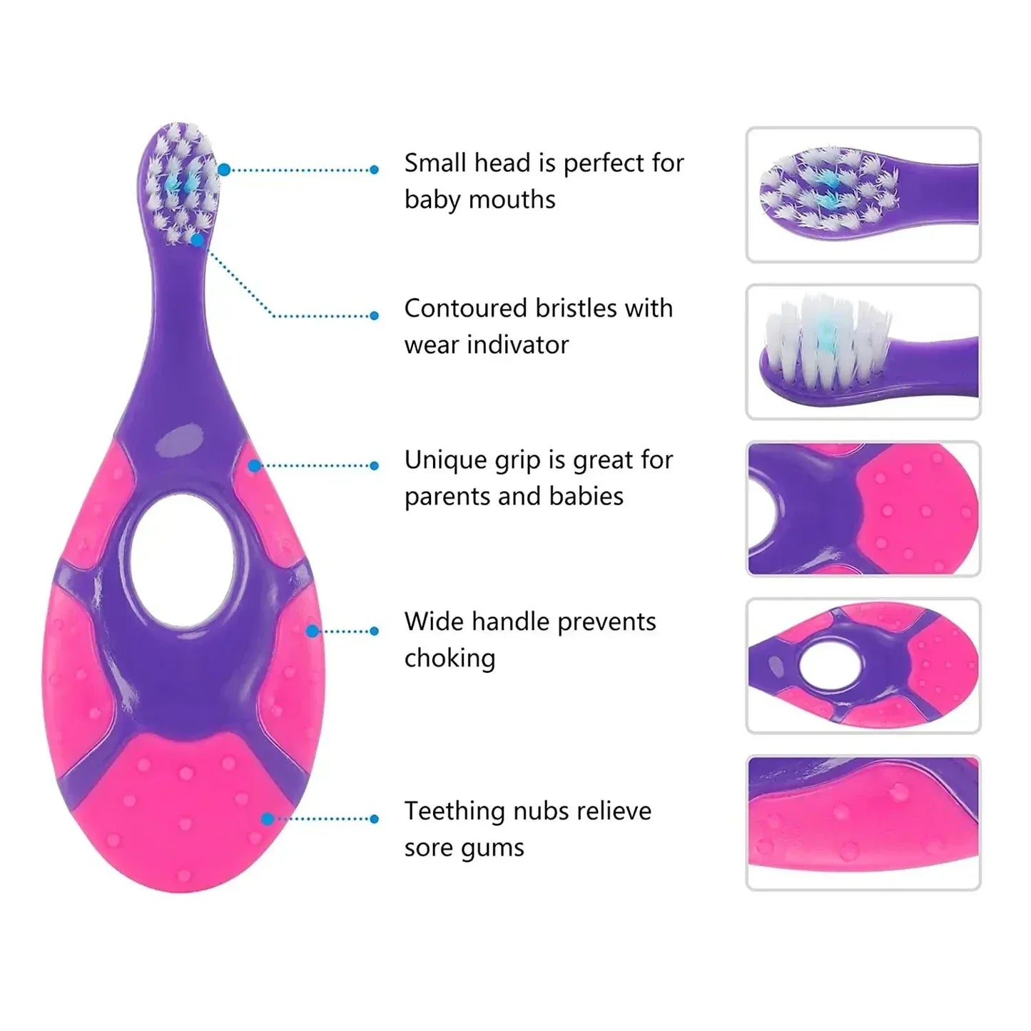2PCS KidsToothbrush Children With Soft Bristles BPA-Free Toddler Toothbrush Training Deciduous Teeth Toothbrush - Urbizia