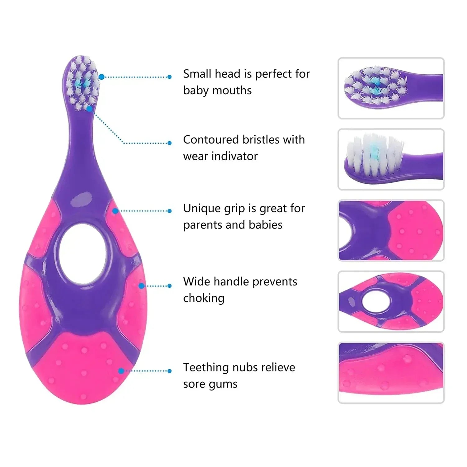 2PCS KidsToothbrush Children With Soft Bristles BPA-Free Toddler Toothbrush Training Deciduous Teeth Toothbrush - Urbizia