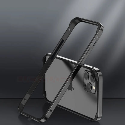 For iPhone 11 12 13 14 15 Plus 16 17 18 Pro Max Bumper Case Hybird Silicone Frame Luxury Light Aluminum Metal For iPhone17 18pro