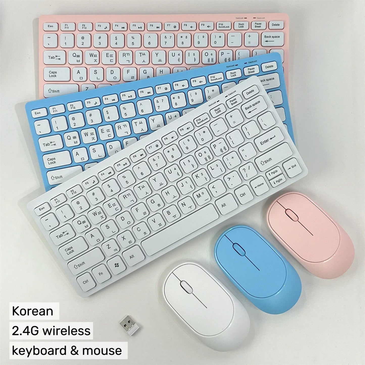 Korean 2.4G Wireless Keyboard and Mouse/Keyboard only Protable Mini Keyboard Mouse Combo Set For Notebook Laptop Desktop PC