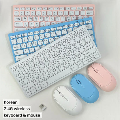 Korean 2.4G Wireless Keyboard and Mouse/Keyboard only Protable Mini Keyboard Mouse Combo Set For Notebook Laptop Desktop PC
