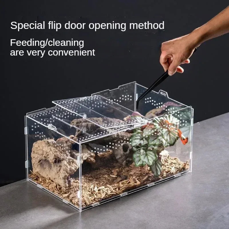 Reptile Habitat Terrarium Breeding Box Acrylic Case Nano Arboreal Tarantula Enclosure Spider Scorpion Bearded Dragon Habitat - Urbizia