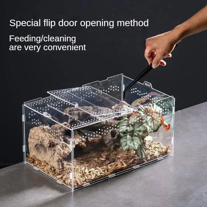 Reptile Habitat Terrarium Breeding Box Acrylic Case Nano Arboreal Tarantula Enclosure Spider Scorpion Bearded Dragon Habitat - Urbizia