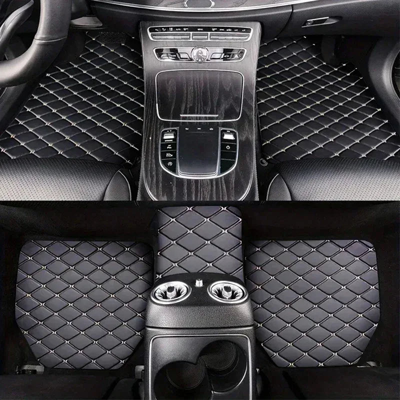 Universal 5-Piece Car Floor Mats – PU Leather Waterproof Foot Pads - Urbizia