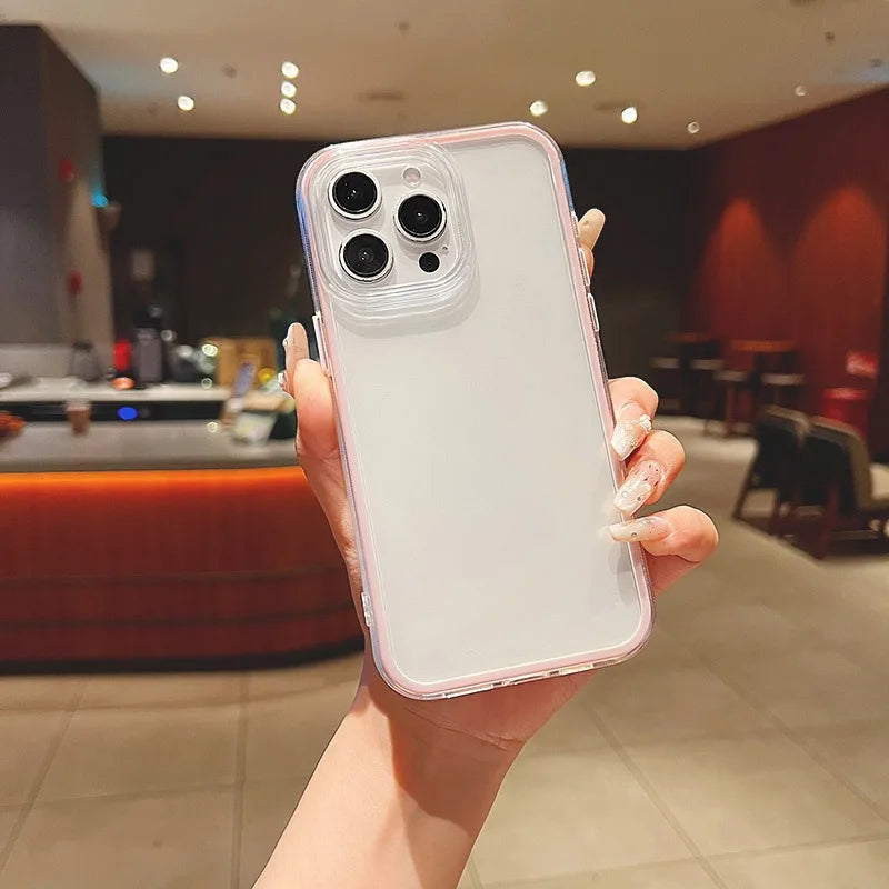 Luxury Crystal Clear Acrylic Case for IPhone 18 Pro 17 16 15 14 13 Pro Max Candy Color Transparent Shockproof Protection Cover