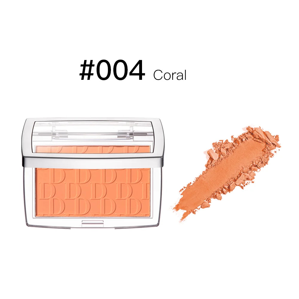 2pcs Matte Embossed Blush & Brush Long Lasting High Pigmented Multi-Purpose Blush Palette Pink Natural Color Rendering Cosmetics