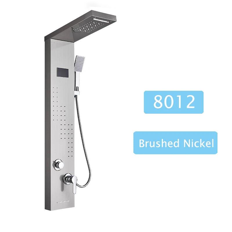 Luxury LED Shower Panel SPA Massage Jet Shower Faucet Bathroom Waterfall Rain Shower Column System Faucet Bathoom