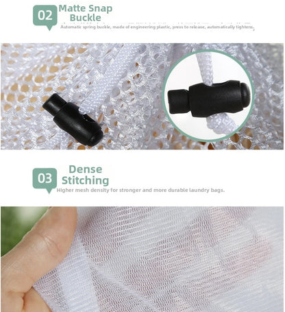 Nylon Mesh Laundry Bag - Adjustable Shoulder Strap, Drawstring Closure, Perfect for Dorms & Apartments