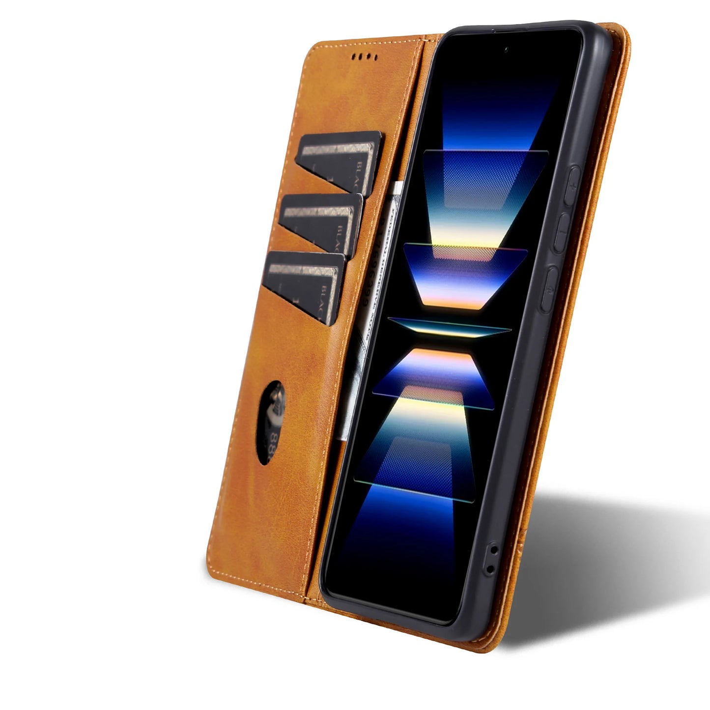 Luxury Magnetic Flip Leather Phone Case For Mi Redmi Note 15 14 13 12 Pro Plus 15C 14C 13C 12C Cards Solt Wallet Bag Book Cover