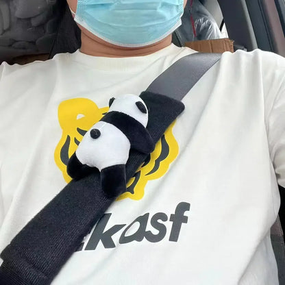 Automobile Safety Belt Decoration Cartoon Panda Safety Belt Shoulder Pad Plush Automobile Accessories Car Decorations - Urbizia