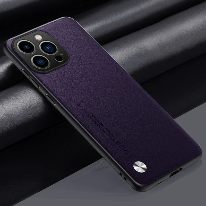 Luxury PU Leather Case For iPhone 17 Air 16 16E 15 14 Plus 13 12 Mini 11 Pro Max Cover Soft Silicone Protection Phone Case