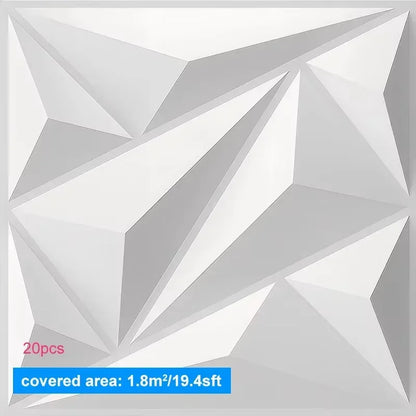 20PCS 3D Wall Panels 30x30cm Indoor Wall Decoration for Living Room Bedroom Hotel Office Mural Tile-Panel-Mold 3D Wall Sticker - Urbizia