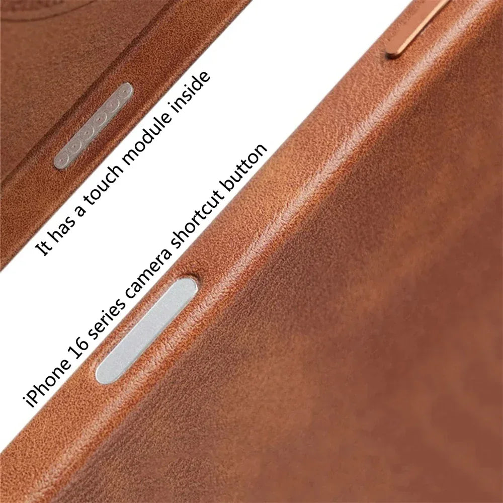 Luxury Retro Leather MagSafe Magnetic iPhone Case