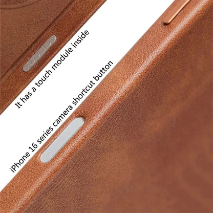 Luxury Retro Leather MagSafe Magnetic iPhone Case
