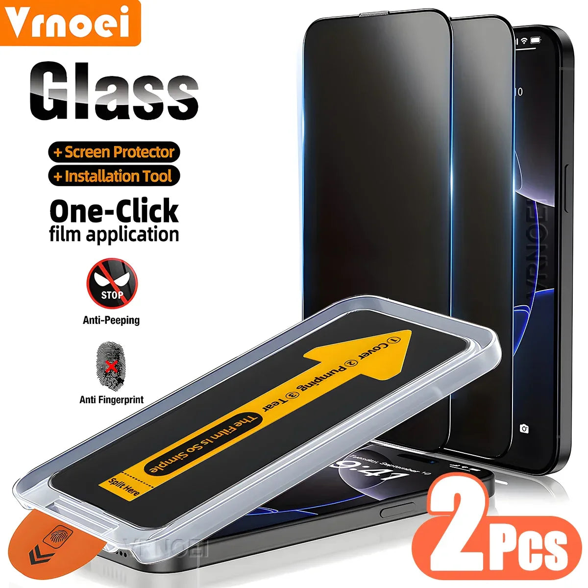 Anti-Spy Privacy Tempered Glass iPhone Dust-Free Install