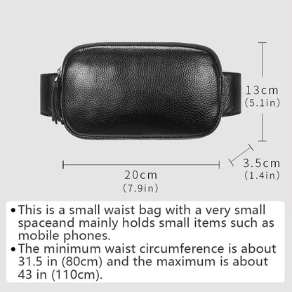 Leather Waist Pack Fanny Bag for Men Women Outdoor Travel Sports Running Walking Hiking Slim Cell Phone Purse Waist Wallet Pouch