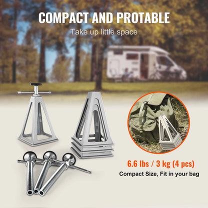 SucceBuy RV Stabilizer Jacks 4 Pack Aluminum RV Leveling Jacks Stack Jack for RV Travel Trailer Camper Single Screw Jack 6000Lbs