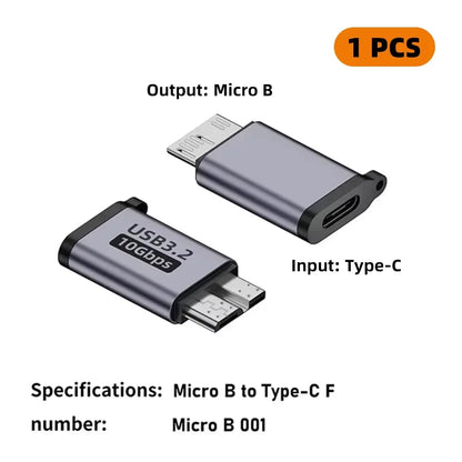 USB-C to Micro B 3.0 Adapter for External HDD 10Gbps