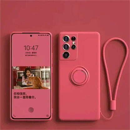 Silicone Ring Holder Kickstand Case for Samsung Galaxy