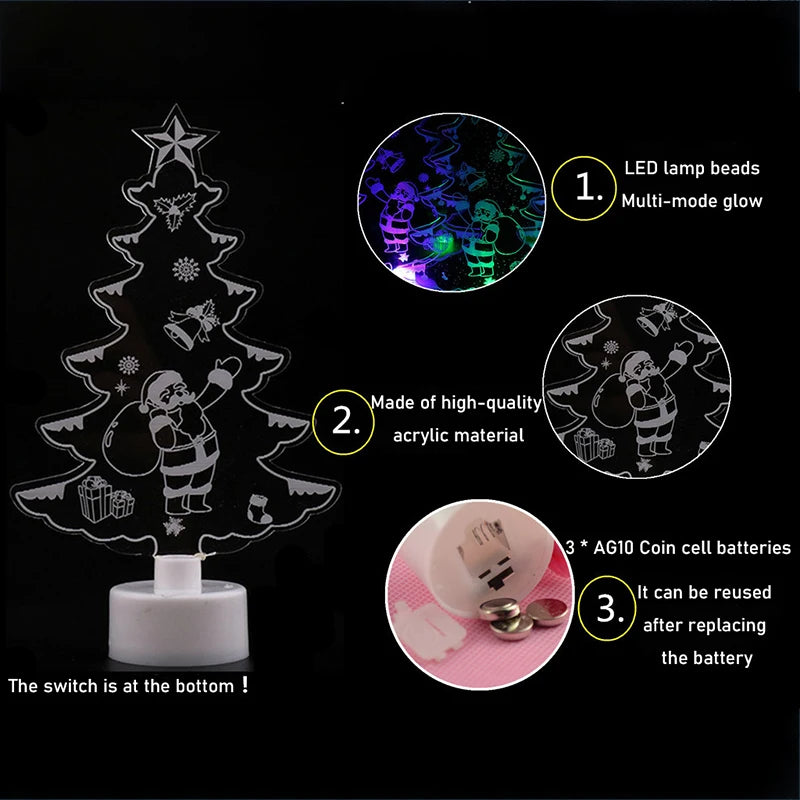 LED Mini Night Snowman Flash Lamp