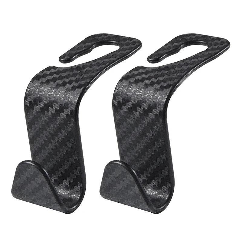 4Pcs Carbon Fibre Hook Car Seat Headrest Hook Auto Back Seat Organizer Hanger Handbag Clothes Bracket Car Interior Accessories - Urbizia