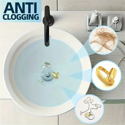 Chrome Pop-Up Sink Drain Plug – Push-Type Hair Catcher & Stopper
