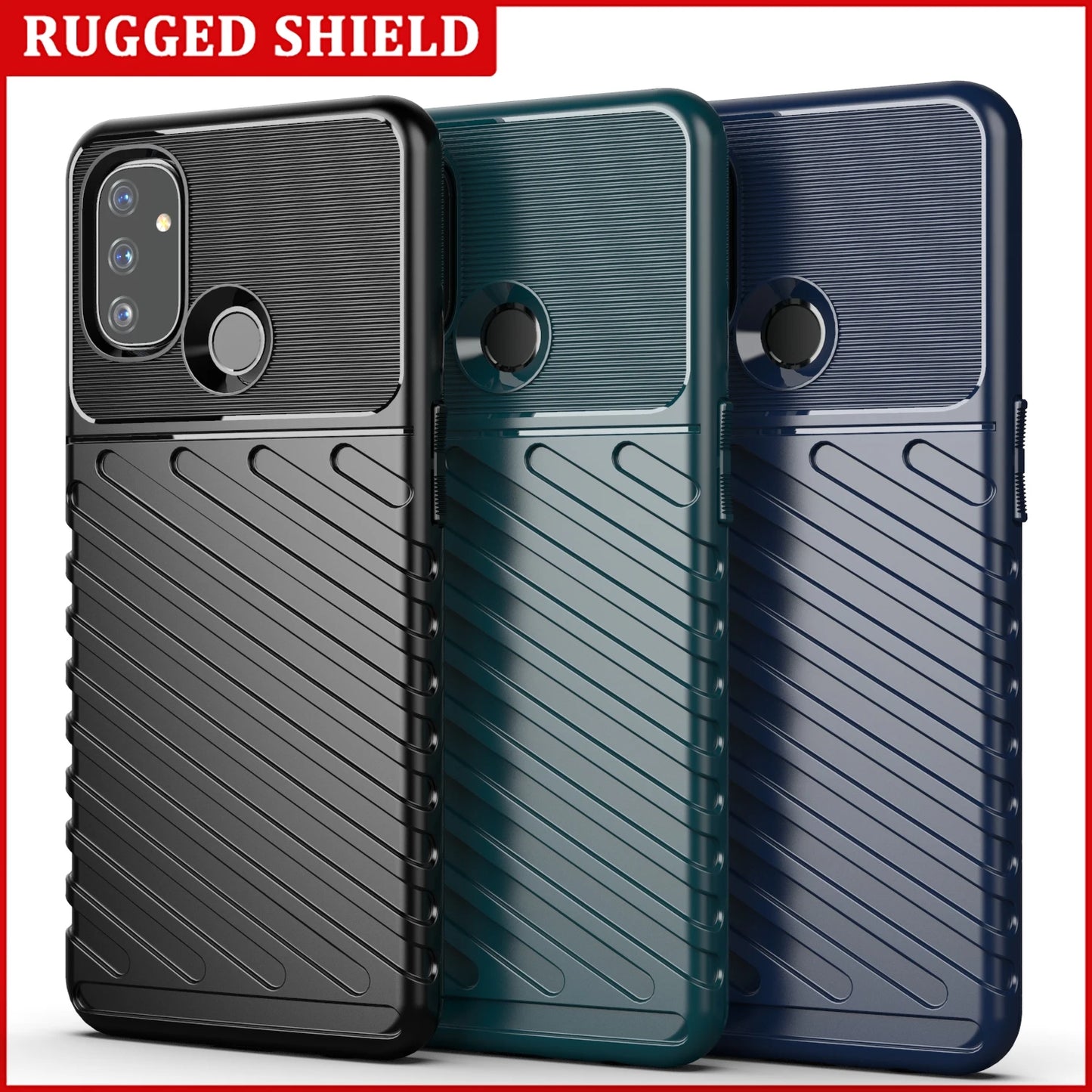 Luxury Shockproof Silicone Phone Case for OnePlus Nord N10 5G/N100 - Soft TPU Protective Cover
