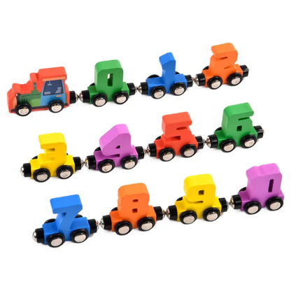 Colorful Building Blocks Number Digital Magnetic Wooden Train Toys Educational Hand-eye Coordination Magnetic Digital Train