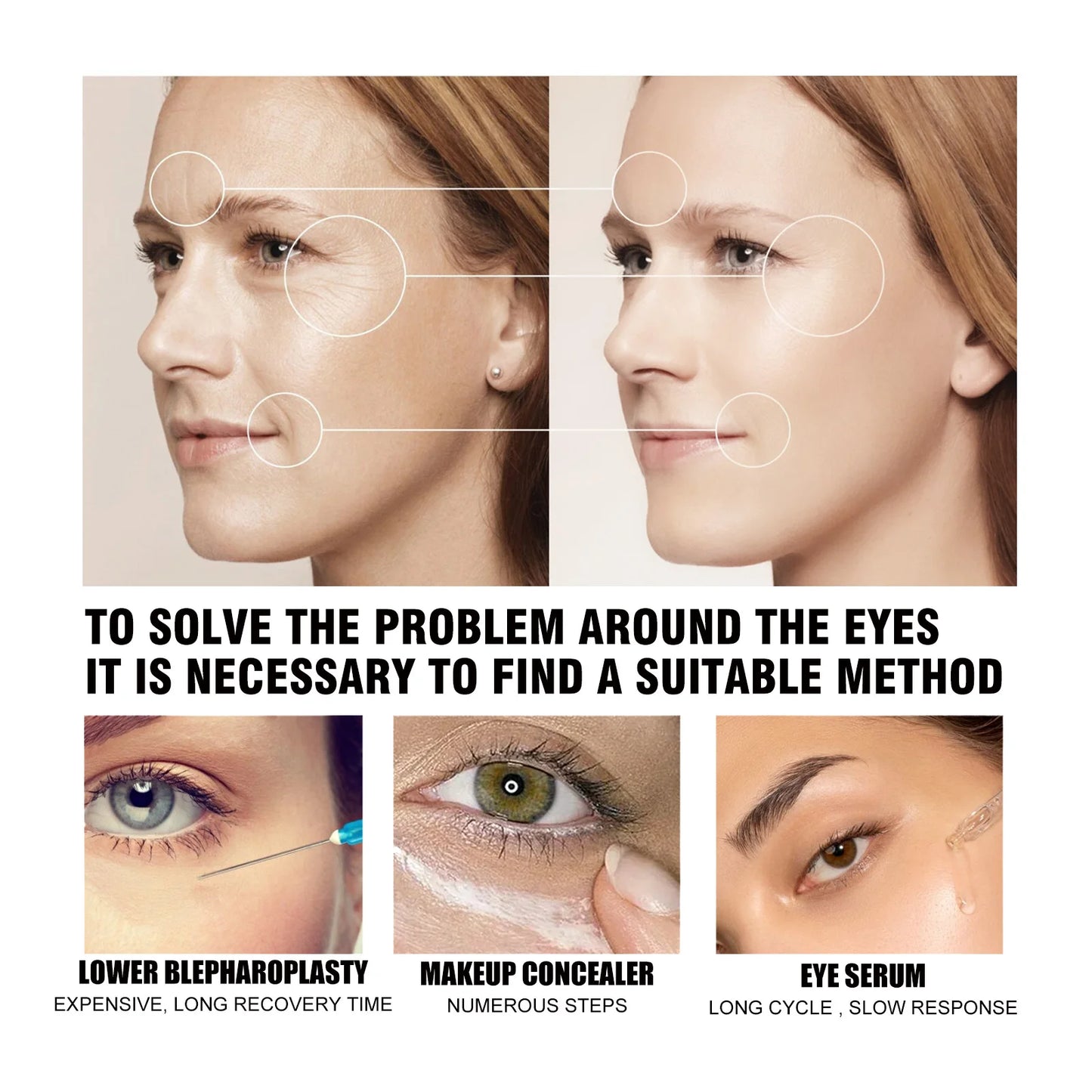 Instant Collagen Firming Eye Cream,Instant Firming&Lifting,Hydrolyzed Collagen Boost,Quickly Reduce Puffiness&Fade Dark Circles,Long Lasting Hydration&Barrier Moisture Retention,Instant&Long Term Anti Aging,Gentle & For All S