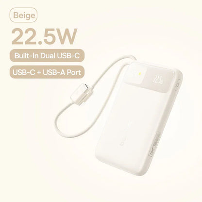 Baseus 10000mAh 22.5W Dual USB-C Cable Power Bank
