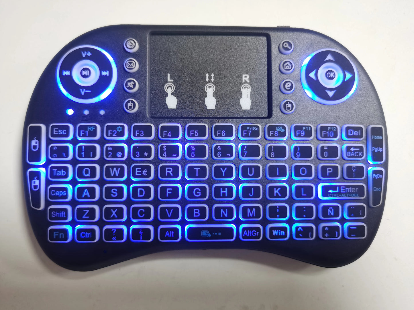 Air Mouse Backlit Mini Wireless Keyboard Azerty Spanish French Portuguese Russian Brazil Language With Touchpad N PC TV Box RGB