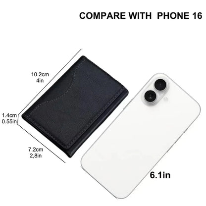 Magsafe PU Leather Card Holder for Men & Women - Stylish Magnetic Card Wallet for Phone 16/15/14/13/12 Pro Max Mini
