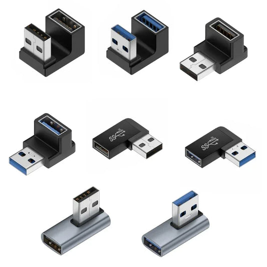 90° USB 3.0 Right Angle Extension Adapter