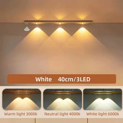 LED Ultra Thin Under Cabinet Lights Motion Sensor night light Wireless 3Color Dimmable For Kitchen Cabinet Bedroom Wardrobe Ligh - Urbizia