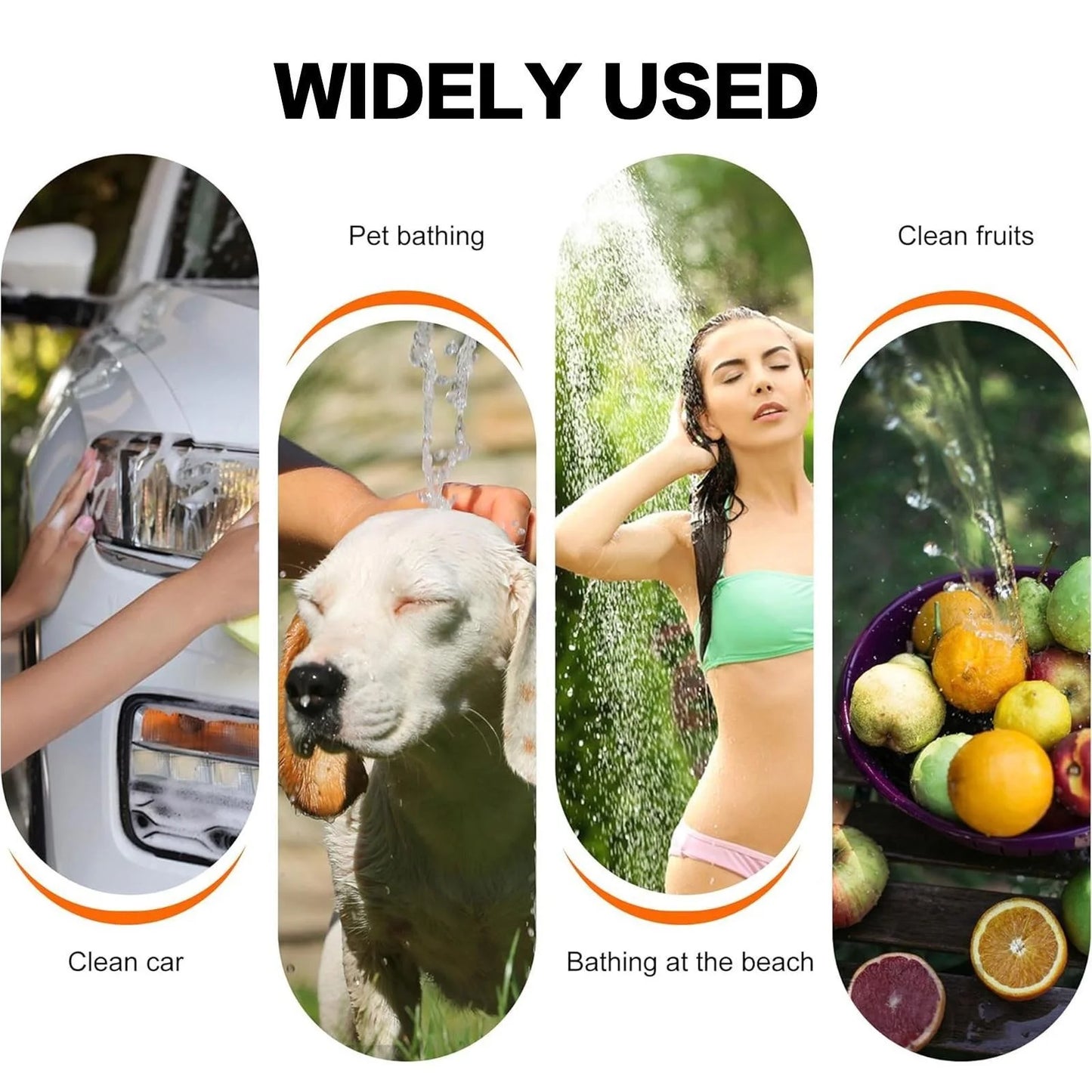 Outdoor Shower Portable Handheld Rechargeable Gentle Pet Bath Sprayer for Dogs and Cats Versatile Water Pump for Car Wash Garden Watering and Flower Care Cordless Low Energy Bath Grooming Equipment Kit