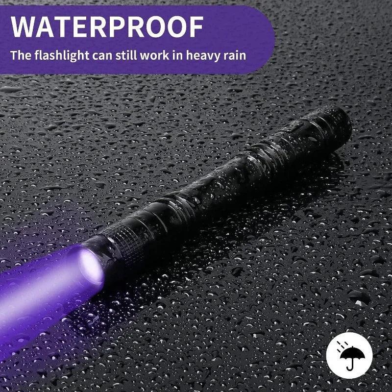 UV Flashlight 395nm Ultraviolet Torch With Pen Clip Portable AAA Batteries Used Violet Light Pet Urine Scorpion Detector UV Lamp - Urbizia