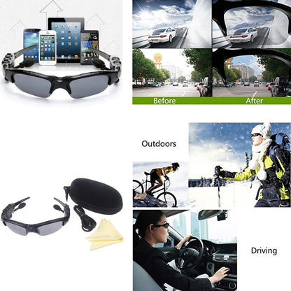 Bluetooth Wireless Polarized Sunglasses UV-Protection Polarized Lenses Sunglasses Headphones for Meeting Travel Hiking Sports