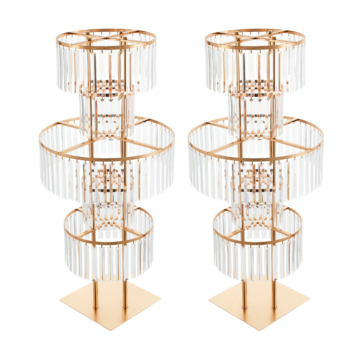 1/2Pcs 5-Tier Gold Acrylic Wedding Flower Stand 110cm Crystal Style Floor Standing Centerpiece for Wedding Party Event Decorate