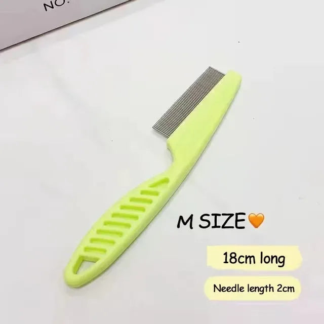 1/2pc Pet Hair Shedding Comb Stainless Steel Flea Comb for Cat Dog Pet Comfort Flea Hair Grooming Comb Dog Brush Grooming Tools - Urbizia