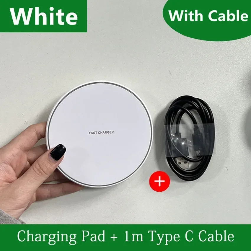 300W Fast Wireless Charger Pad For iPhone 16 15 14 13 12 X Pro XS Max Samsung Xiaomi Huawei Phone Wireless Charging Dock Station - Urbizia